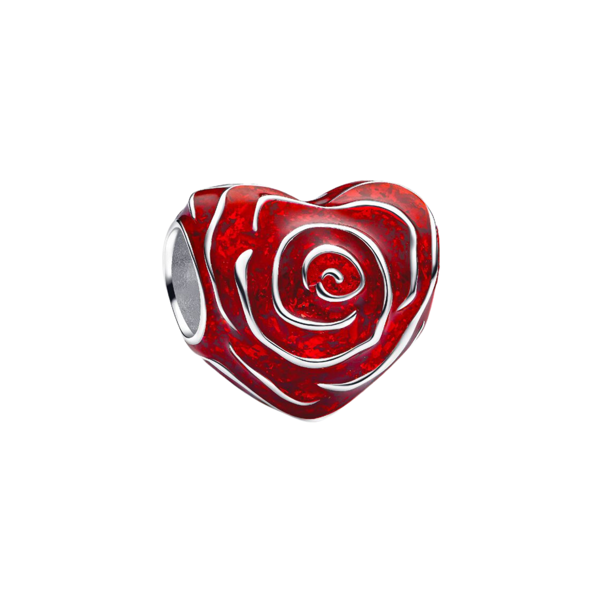 MOMENTS Charm Rose in Herzform