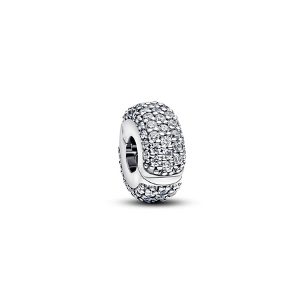 MOMENTS Charm Clip Pavé Zirkonia silber
