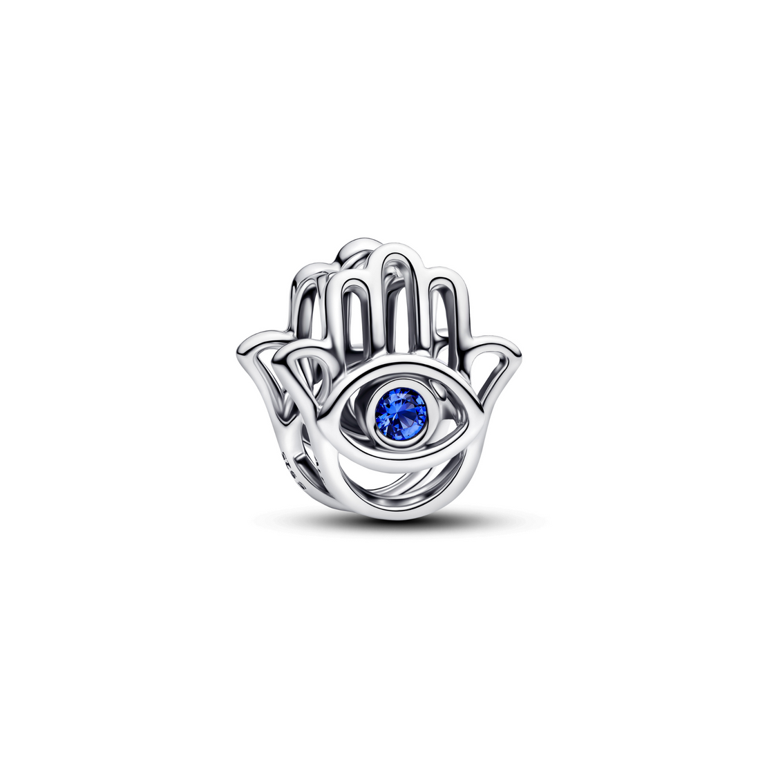 MOMENTS Charm Hamsa Hand blau silber