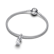 MOMENTS Charm-Anhänger Sanduhr silberfarben Zirkonia