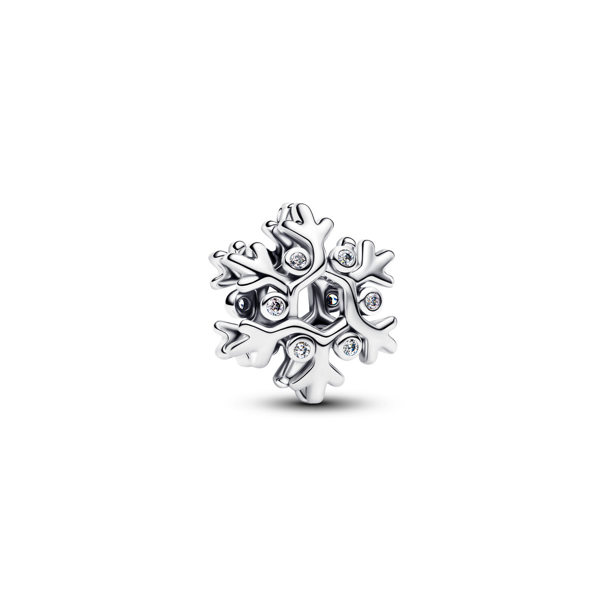 MOMENTS Charm Schneeflocke silberfarben