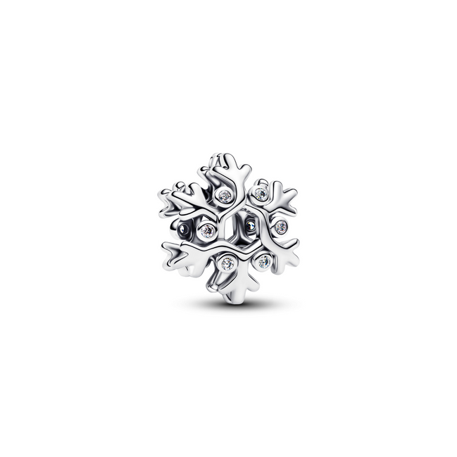 MOMENTS Charm Schneeflocke silberfarben