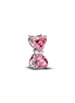 MOMENTS Charm Schleife silberfarben pink Zirkonia
