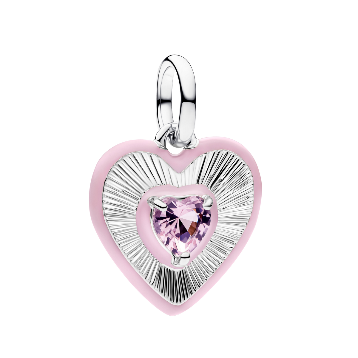 ME Charm strahlendes Herz pink silberfarben