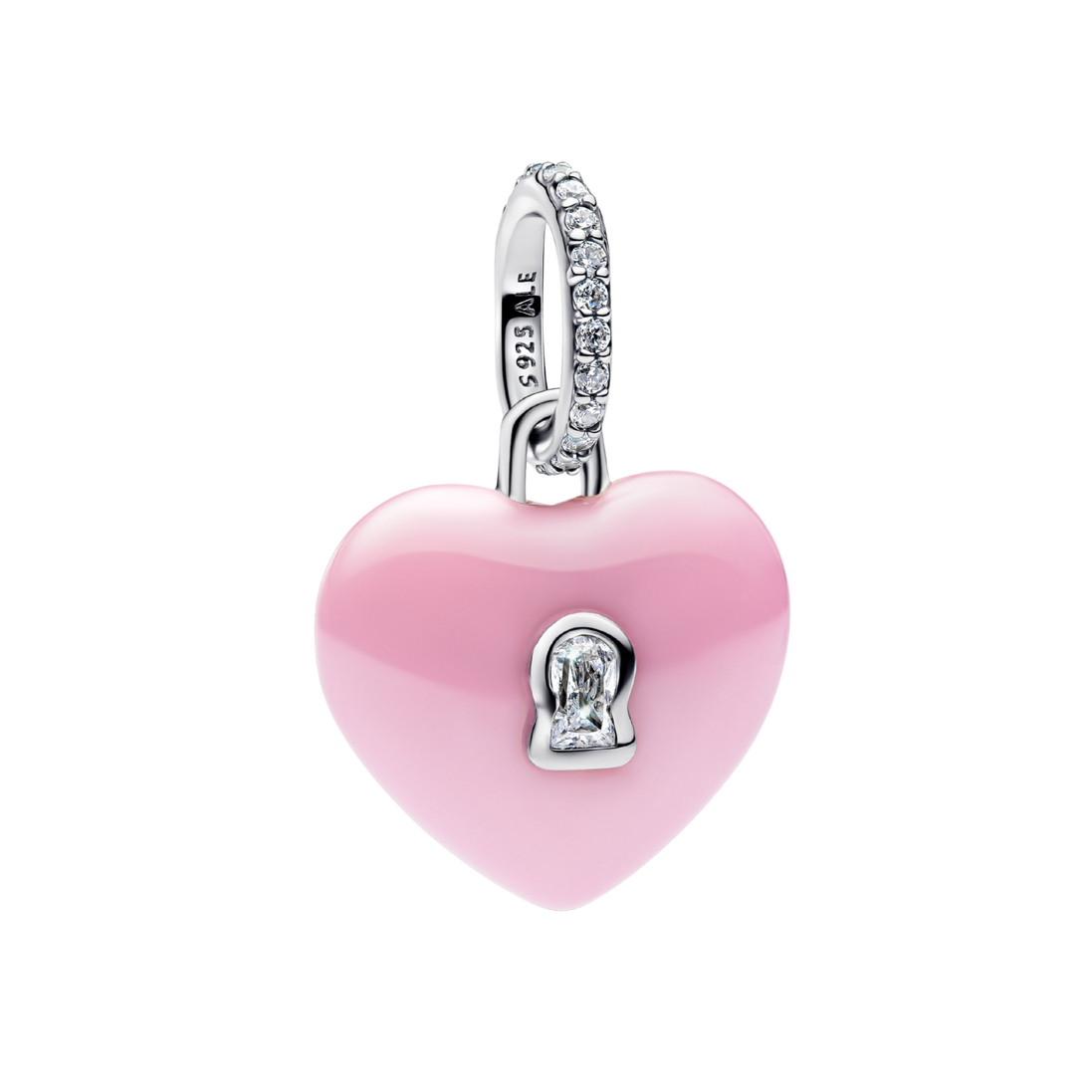 Charm-Anhänger Keramik-Herz pink