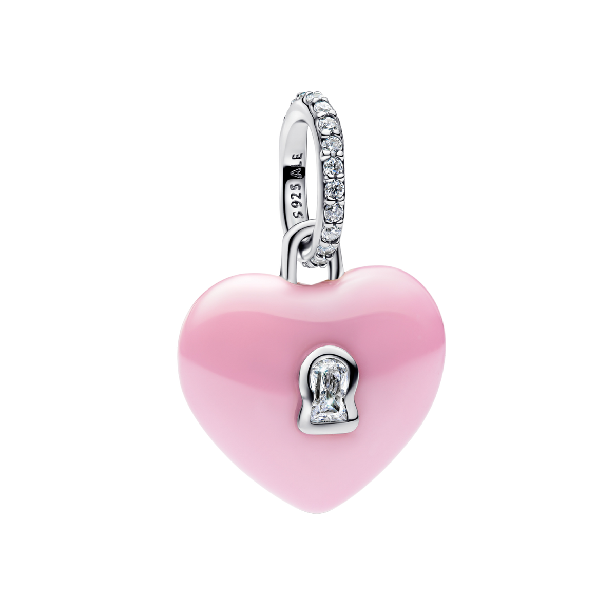 Charm-Anhänger Keramik-Herz pink