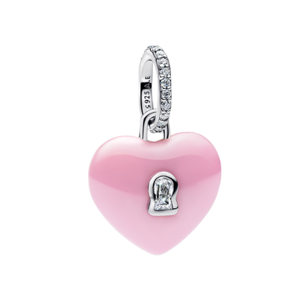 Charm-Anhänger Keramik-Herz pink