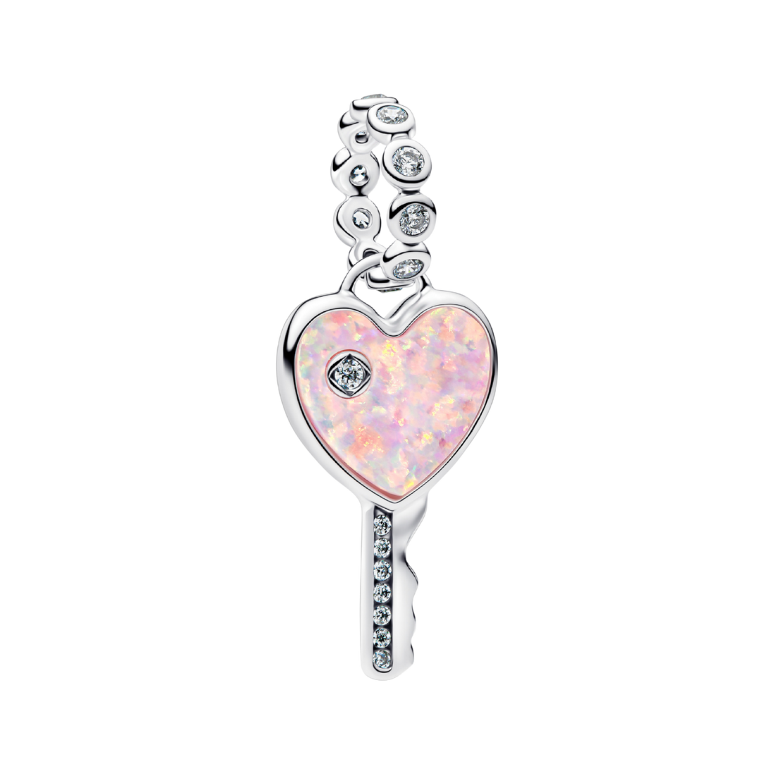 Charm-Anhänger Herz-Schlüssel silberfarben