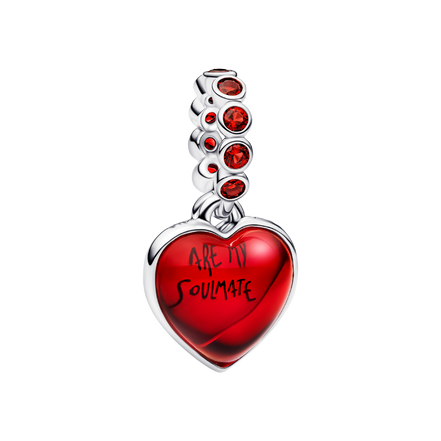 Charm-Anhänger rotes Herz silberfarben