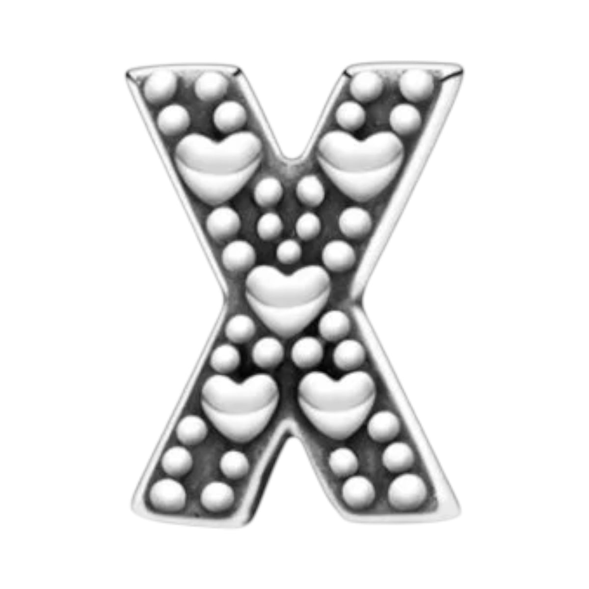 Medaillon-Element Buchstabe X Silber