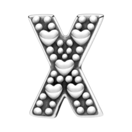 Medaillon-Element Buchstabe X Silber