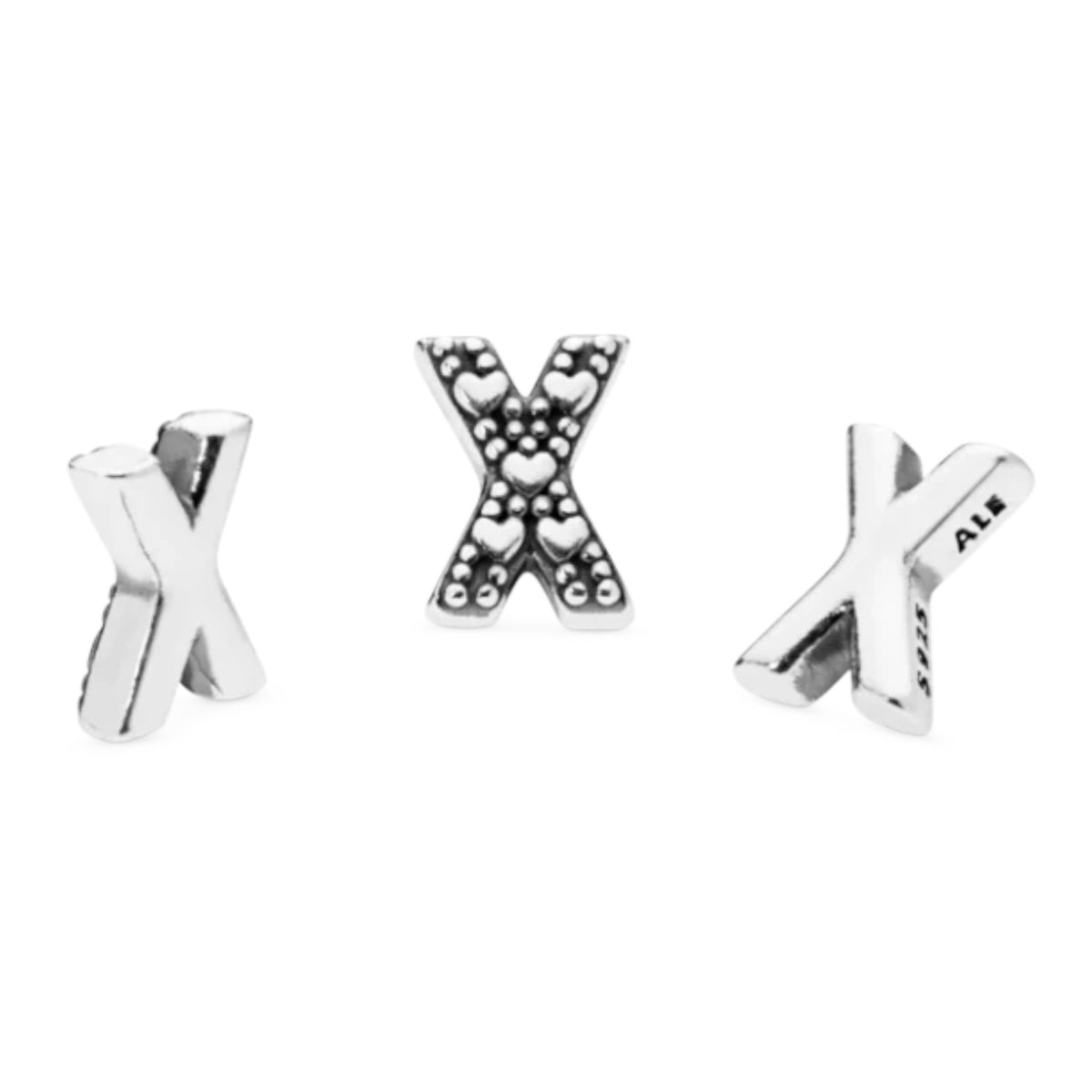 Medaillon-Element Buchstabe X Silber