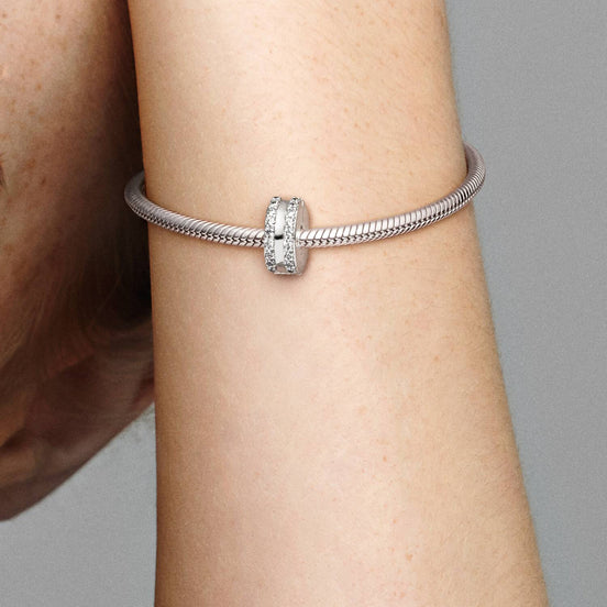 MOMENTS Charm Clip Zirkonia zweireihig