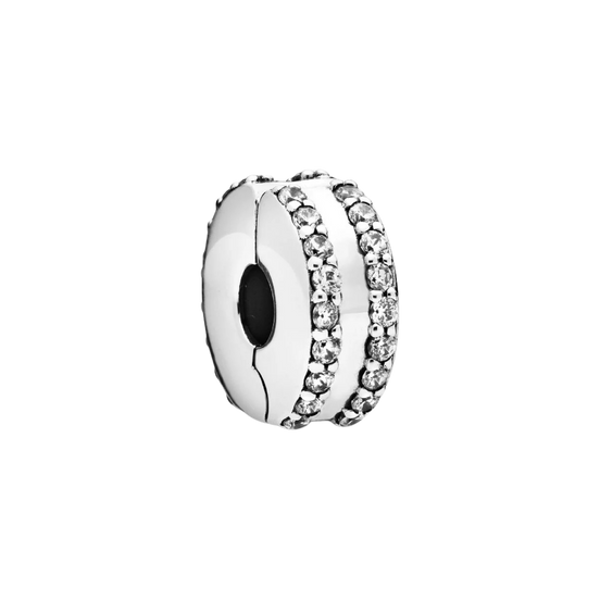 MOMENTS Charm Clip Zirkonia zweireihig