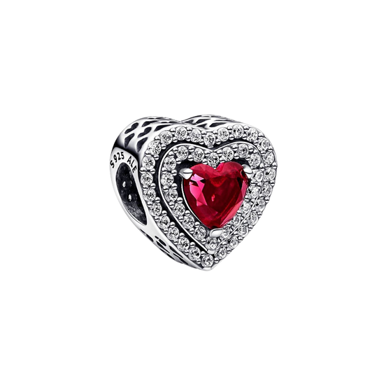 MOMENTS Charm Herz Zirkonia rot