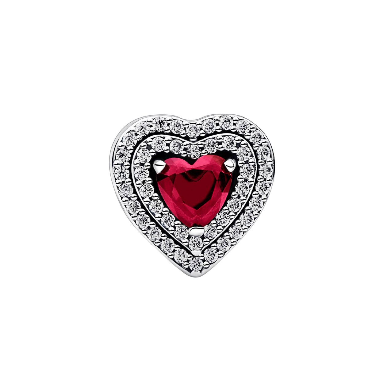 MOMENTS Charm Herz Zirkonia rot