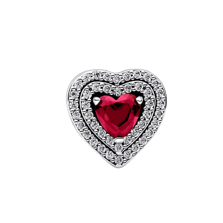 MOMENTS Charm Herz Zirkonia rot