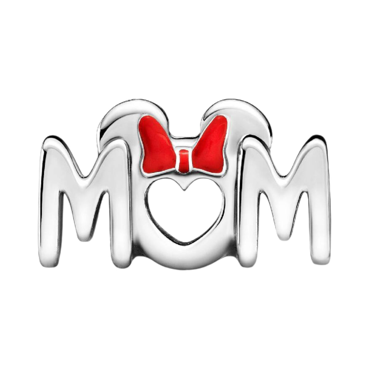 DISNEY Charm Minni Mouse Mum silber, Emaille rot
