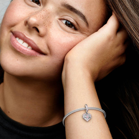 MOMENTS Charm Herz Mom Rosa