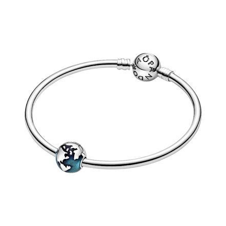 MOMENTS Charm Clip Globus Blau
