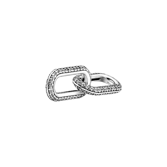 ME Charm Styling-Doppellink Pavé Silber