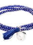 Armband mit Perle dunkelblau silberfarben