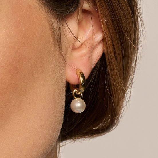 Ohrring-Anhänger aus 585er Gold mit Swarovski-Perle 8 mm