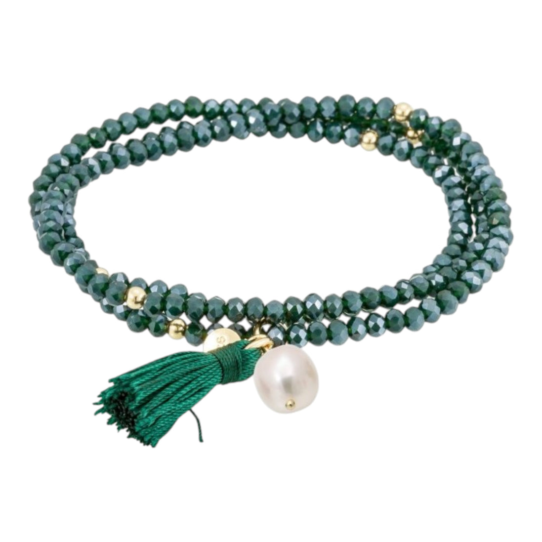 ZEN DUNKELGRÜN Armband mit Perle