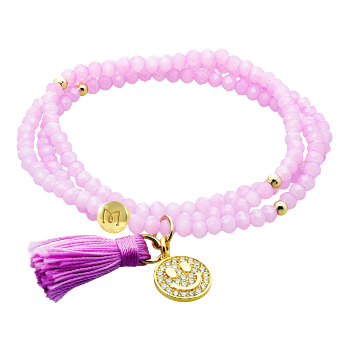 ZEN LILA Armband mit Smiley