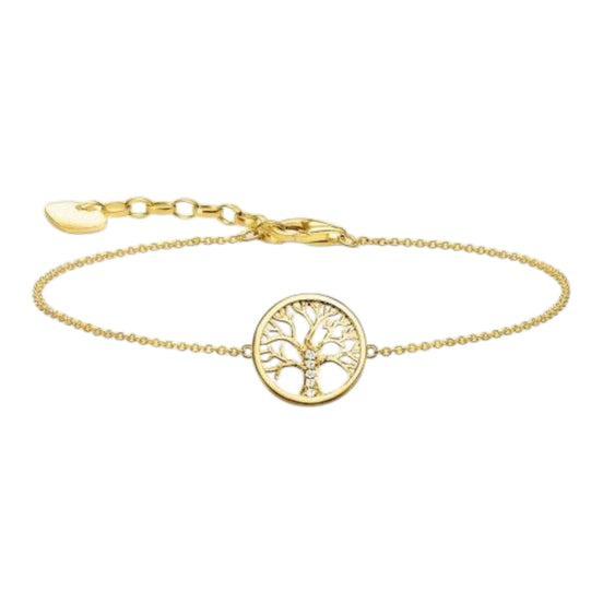 Armband Baum Silber vergoldet Zirkonia
