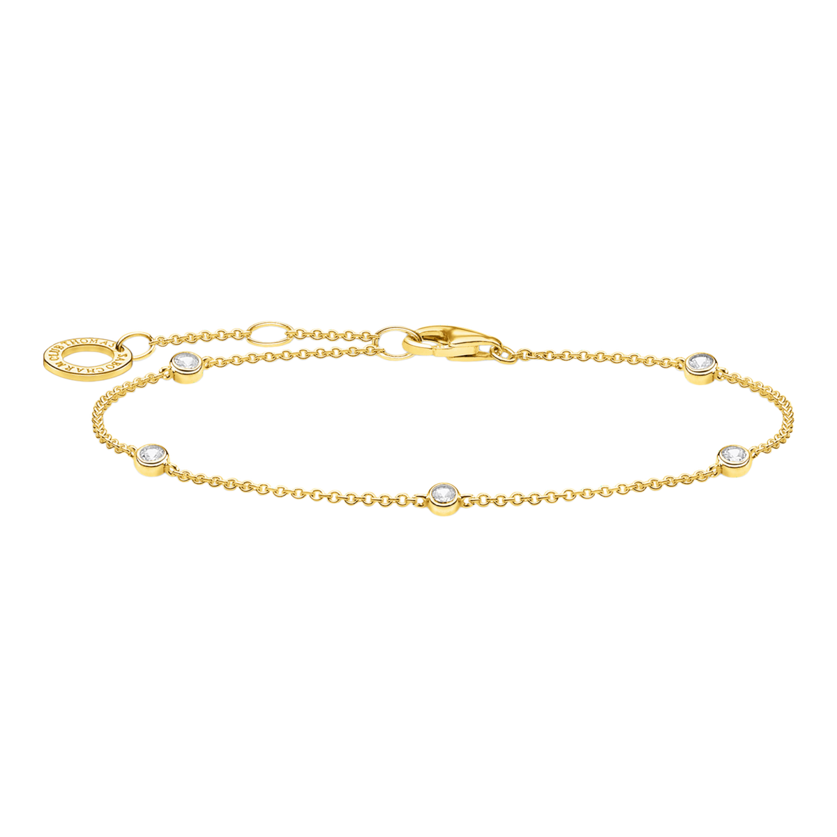Armband Zirkonia weiß Vergoldet