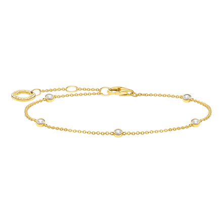 Armband Zirkonia weiß Vergoldet