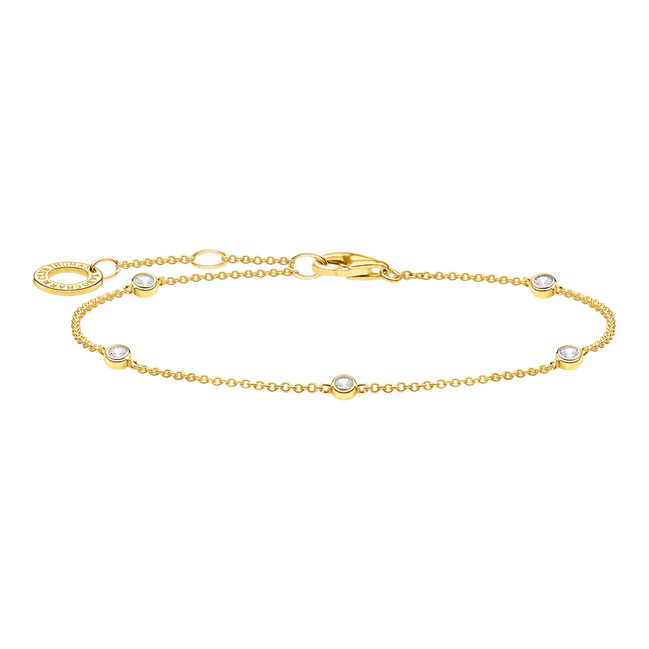 Armband Zirkonia weiß Vergoldet