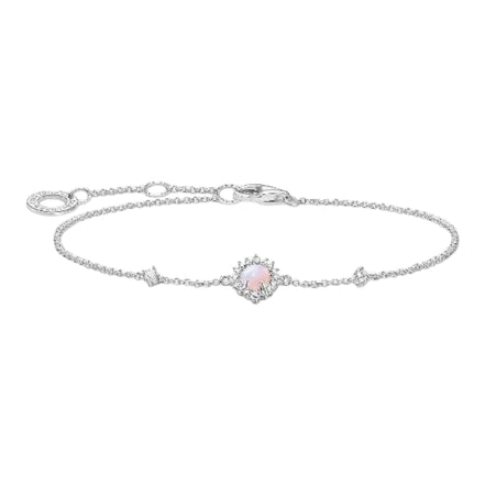 Armband "Vintage" Opal Imitation Silber/Rosa