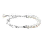 Armband Glieder und Perlen Silber