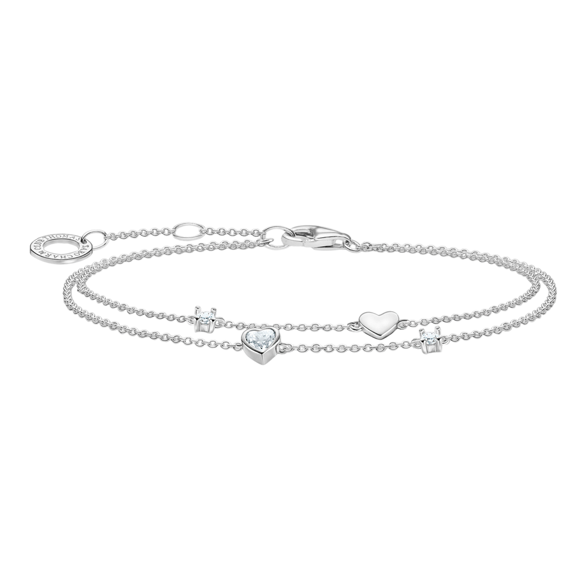 Armband Herzen und Zirkonia weiß