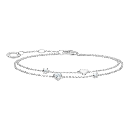 Armband Herzen und Zirkonia weiß