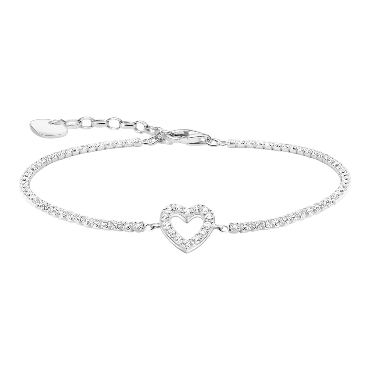 Tennisarmband Herz Zirkonia Silber