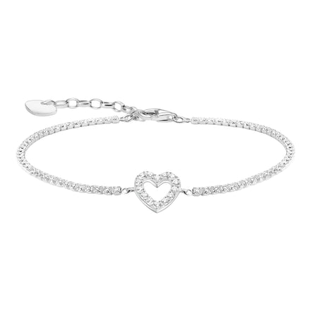 Tennisarmband Herz Zirkonia Silber