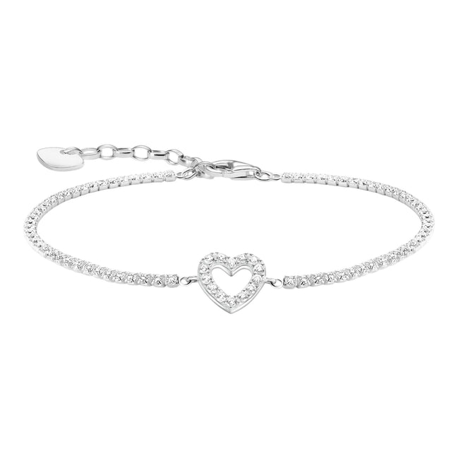 Tennisarmband Herz Zirkonia Silber