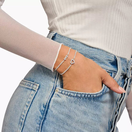 Tennisarmband Herz Zirkonia Silber