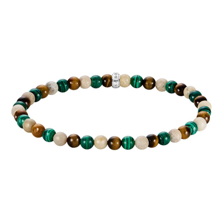 Armband aus Beads Erd- und Grüntöne