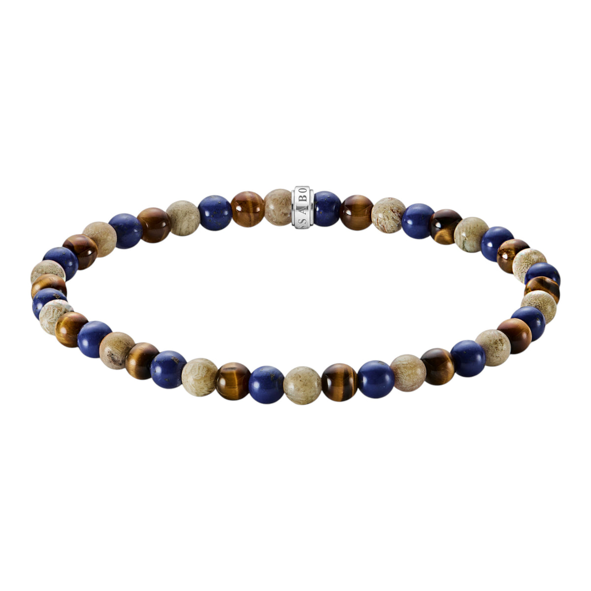 Armband Beads Braun- und Blautöne