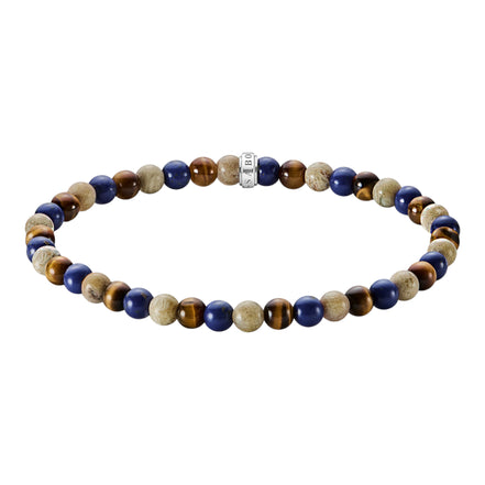 Armband Beads Braun- und Blautöne