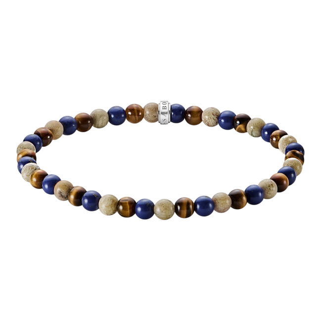 Armband Beads Braun- und Blautöne