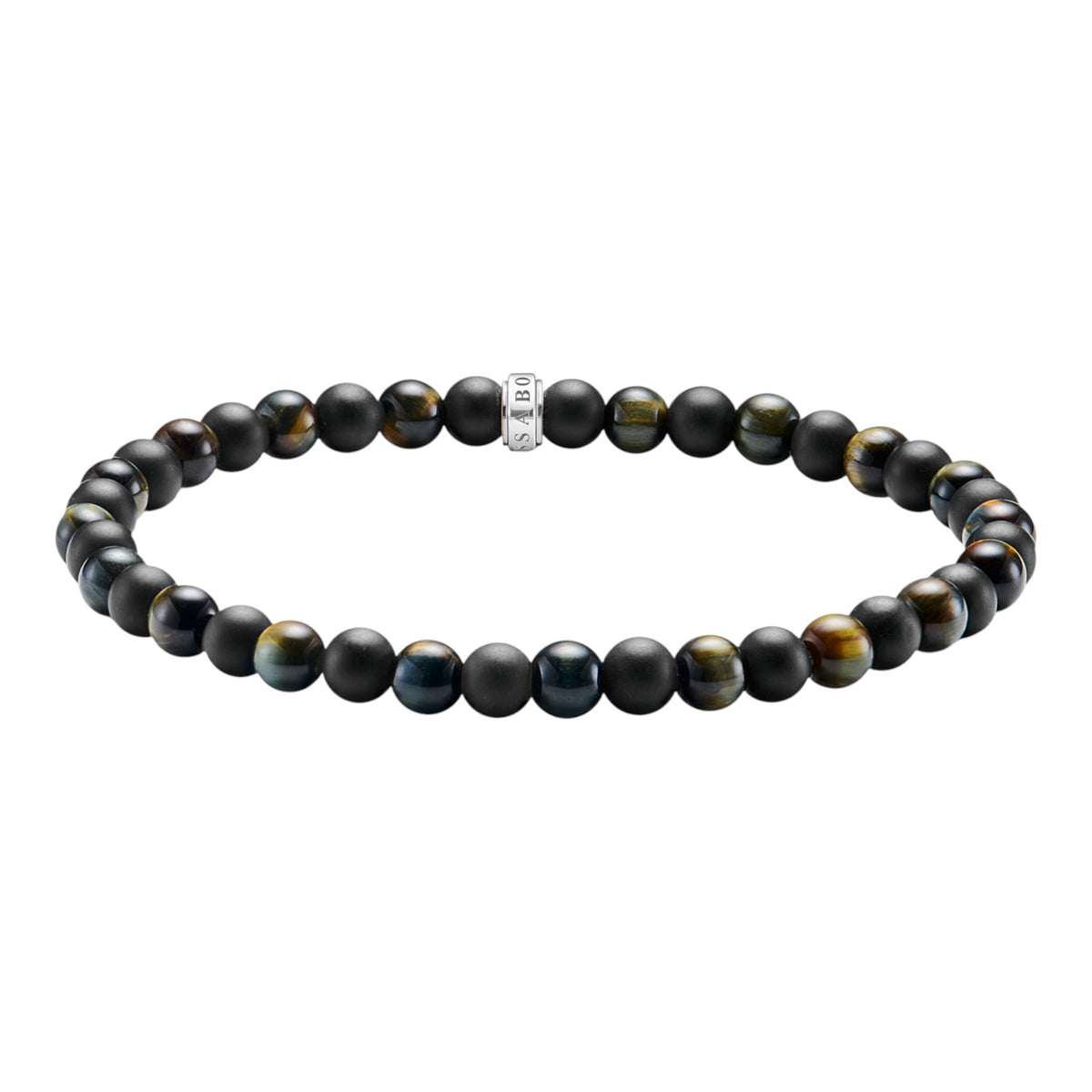 Herrenarmband mit Obsidian Kugeln