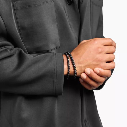 Herrenarmband mit Obsidian Kugeln