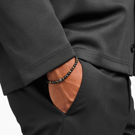 Herrenarmband mit Tigerauge Kugeln