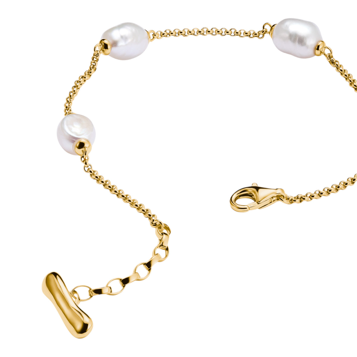 Armband mit Perlen vergoldet