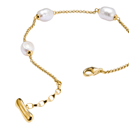 Armband mit Perlen vergoldet